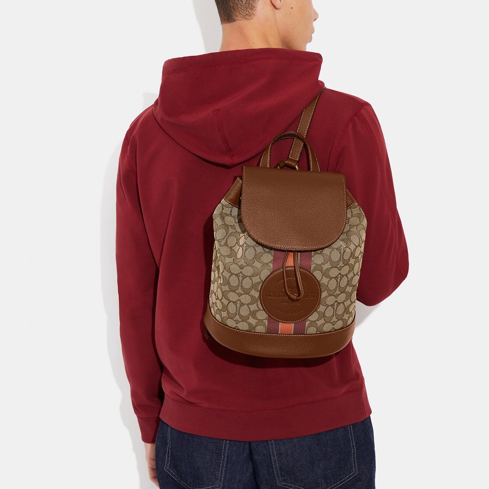 Coach Dempsey Drawstring Backpack In Signature Jacquard - Picture 6 of 6